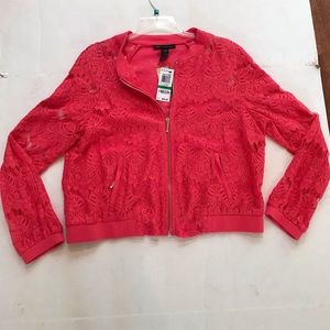 I.N.C INTERNATIONAL CONCEPTS BOMBER JACKET CORAL